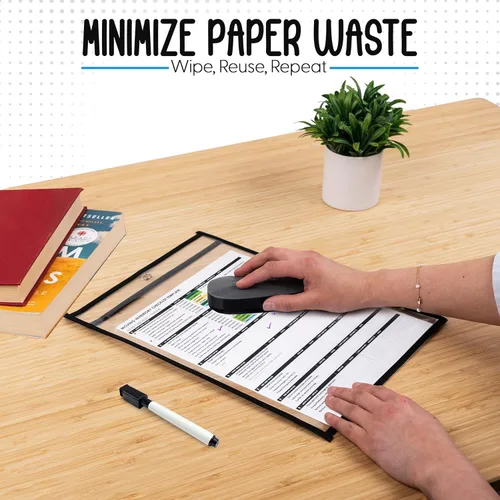 Miniatura 3 de Essex Wares - Paquete de 4 soportes para boletos de trabajo (negro) - Uso en tu negocio o en un aula. Se adapta fácilmente a hojas de papel estándar