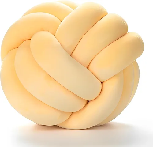 Miniatura 11 de Almohada redonda de nudo para decoración de habitación de niños, juguetes de peluche para aliviar el estrés (menta, 11 pulgadas/11.0 in)