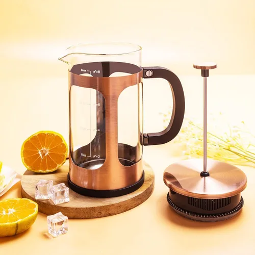 Miniatura 9 de Cafetera de prensa francesa, 8 tazas de 34 onzas, prensa de café de acero inoxidable 304 con 4 pantallas de filtro, vidrio de borosilicato