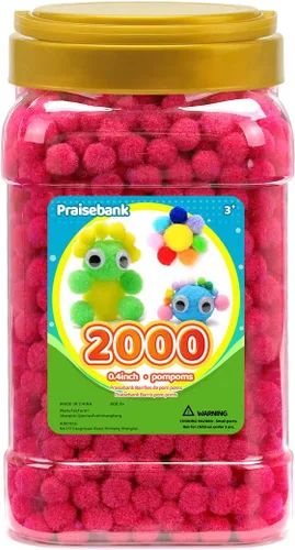 Miniatura 23 de Praisebank 300 pompones de 1 pulgada para artes y manualidades, manualidades en tarro