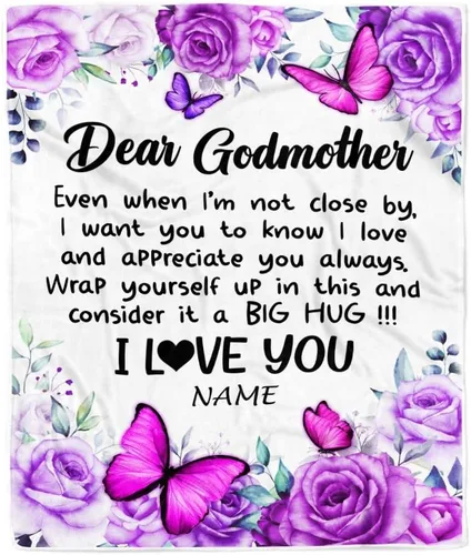 Miniatura 11 de Manta personalizada con texto en inglés «To My Godmother from Goddaughter Godson Thank You for Being My Godmother», para Día de la Madre