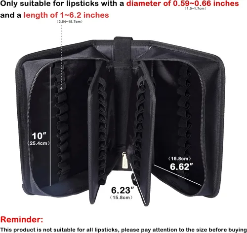 Miniatura 3 de ROWNYEON Estuche organizador de lápiz labial, soporte para lápiz labial, bolsa de maquillaje de viaje, estuche de cosméticos de gran capacidad