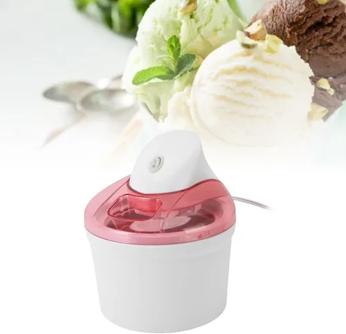 Miniatura 7 de TOPINCN Máquina de helados eléctrica para congelar yogur, máquina automática de helados para la cocina del hogar, color blanco rosáceo, 40.6 fl oz