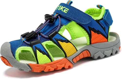 Miniatura 30 de JMFCHI Sandalias deportivas de verano para niños y niñas, sandalias de punta cerrada para exteriores, zapatos atléticos para agua, sandalias