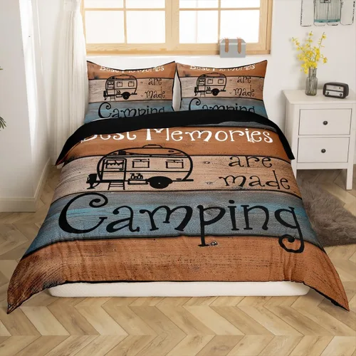 Miniatura 10 de Juego de ropa de cama de verano para remolques de viaje, playa hawaiana, camping, funda de edredón individual para niños, adultos, hombres