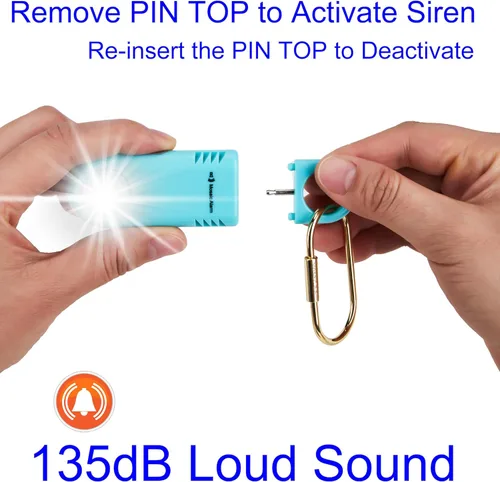 Miniatura 8 de 135dB recargable Mutual SOS Paging Personal Alarm Antideslizante Grip Llavero Sirena para Mujer. Linterna ultra brillante incorporada. Alertas