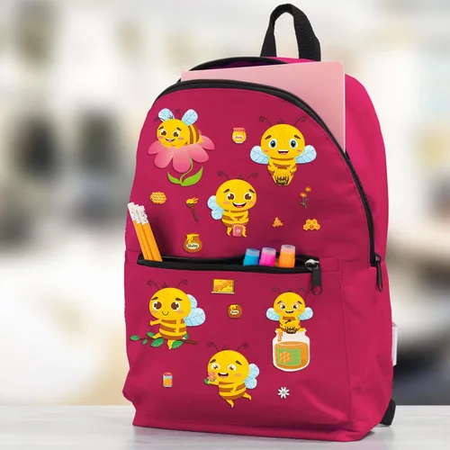 Miniatura 5 de 24 hojas de calcomanías de abeja para hacer una cara, lindos juegos de fiesta de animales, calcomanías para mezclar y combinar, haz tus propias vaca