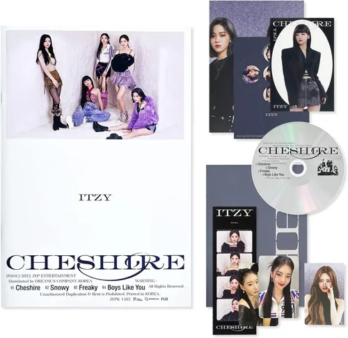 ITZY - [CHESHIRE] (estándar - B Ver.) libro de fotos + tarjeta de fotos + CD-R + papel lírico + tarjeta fotográfica de neón + película de 4 cortes +