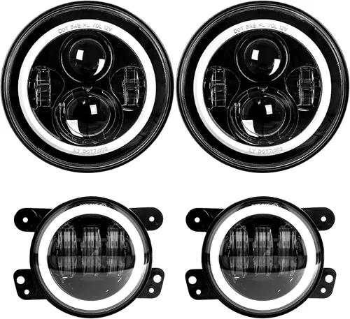 Miniatura 7 de LX-LIGHT Faros delanteros LED de 7 pulgadas con halo, aprobados por DOT EMC, con luz DRL blanca y señal de giro ámbar, compatibles con Jeep Wrangler