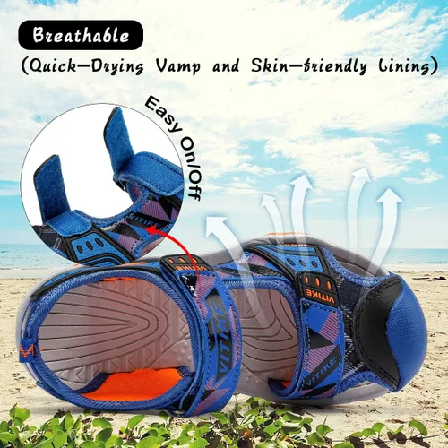 Miniatura 3 de JMFCHI Sandalias deportivas para niños, sandalias deportivas para exteriores, senderismo, atléticas, sandalias de playa con punta cerrada, zapatos