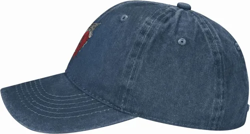 Miniatura 4 de Cowboy Hat Trendy Hats for Man and Women Djustable Four Season Outdoor Baseball Cap of Hell Skull with Angel Navy Blue
