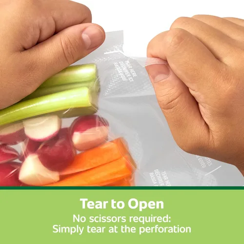 Miniatura 5 de FoodSaver Bolsas de sellado al vacío precortadas de cuarto de galón, bolsas de almacenamiento al vacío de fácil uso, alineadas para sellar y rasgar