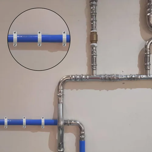 Miniatura 5 de 100 abrazaderas de tubo de plástico, correa de tubo de 2 orificios para debajo de tubos de PVC de 3/4 pulgadas, soportes en U de montaje de conducto