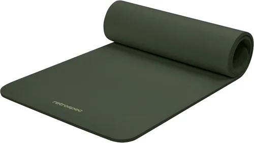 Retrospec Solana - Esterilla de yoga de 1/2 pulgada de grosor con correa de nailon para hombres y mujeres, tapete de ejercicio antideslizante para