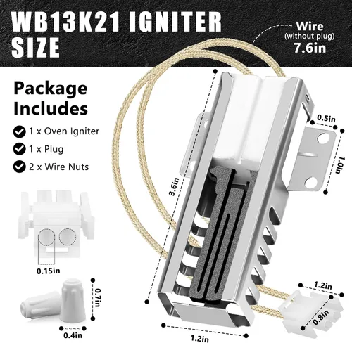 Miniatura 6 de WB13K21 xl44 - Encendedor de horno de gas de repuesto para G-E xl44 Sam-sung Hot-point Ken-more, encendedor universal para horno que reemplaza