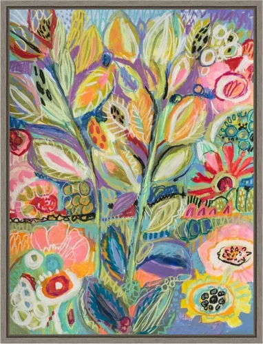 Miniatura 12 de Amanti Art Lienzo enmarcado para pared, 24 x 18 pulgadas, jardín de fantasía II, por Karen Fields, lienzo enmarcado para pared, arte abstracto