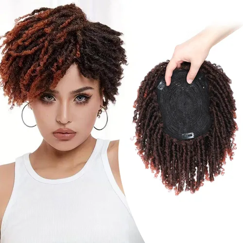 Miniatura 7 de Ms Taj Peluca de pelo corto con rastas de 7 pulgadas para mujer, cabello sintético rubio, pelucas rubias, extensiones de pelo corto para mujeres
