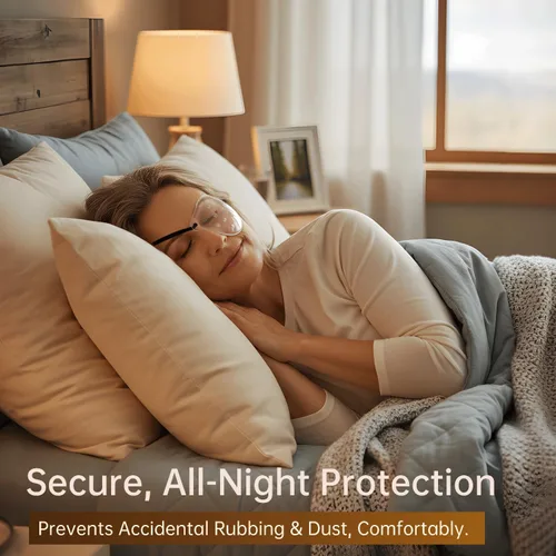 Miniatura 2 de Protector ocular para cirugía de cataratas, paquete de 2 parches médicos con correa ajustable para la cabeza para dormir después de cataratas