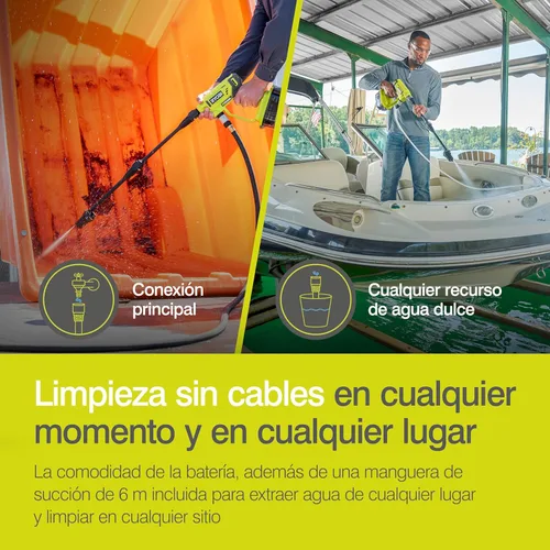 Miniatura 3 de Ryobi RY18PW22A-0 Lanza de presión de batería 18V ONE+ 182 l/h 22 Bar (solo cuerpo)