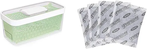 OXO Good Grips GreenSaver Produce Keeper - Recambios de filtro grande y de carbono Good Grips GreenSaver 4 unidades, 4 unidades