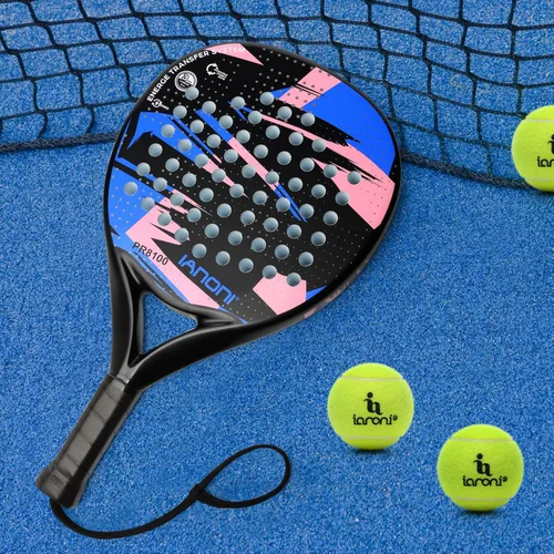 Miniatura 7 de Pala de pádel Superficie de Fibra de Carbono con núcleo de espuma EVA Memory Flex Pala de pádel ligera Azul 2 piezas