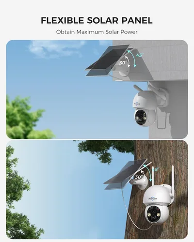Miniatura 8 de Hiseeu Cámara de seguridad solar para exteriores, cámaras de 4MP, sistema de cámaras de seguridad inalámbricas para el hogar, visión nocturna a