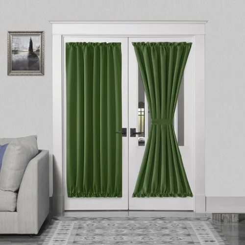 Miniatura 127 de DWCN Cortinas para puerta francesa: cortina térmica con bolsillo para barra para puertas con ventana de vidrio, puertas de cocina y patio