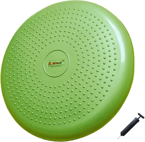 Miniatura 15 de AppleRound Cojín de balanceo inflable con bomba manual, tabla de estabilidad de aire (extra gruesa), disco de equilibrio para adultos, asiento