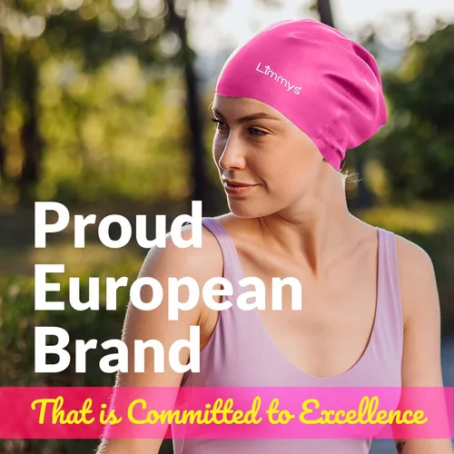 Miniatura 6 de Limmys Gorro de Natación Premium para Mujeres con Cabello Largo – Gorro de Natación de Silicona Suave para Mujeres – Cómodo, Ajuste con Espacio