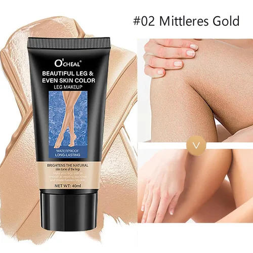 Miniatura 2 de 2 piezas de maquillaje de piernas impermeable, sin transferencia, para venas de piernas y cobertura corporal, maquillaje para cubrir tatuajes/piel