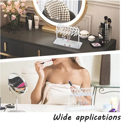 Miniatura 3 de PH PandaHall Colgador de Abrigos Soporte para Aretes, Exhibidor de Joyas Organizador Colgante para Aretes Colgantes Mini Colgador de Aretes y Plata