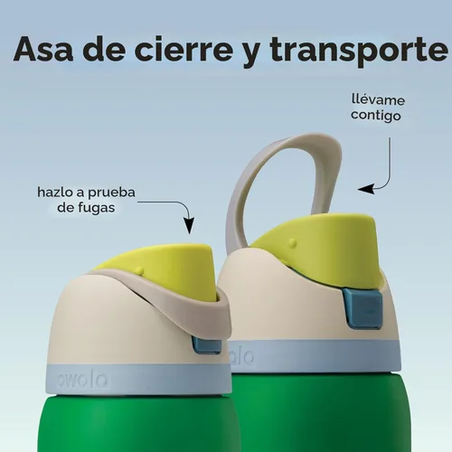 Miniatura 3 de Owala FreeSip - Botella de agua aislada de acero inoxidable con popote, botella de agua deportiva sin BPA, ideal para viajes, 32 onzas, verde putting