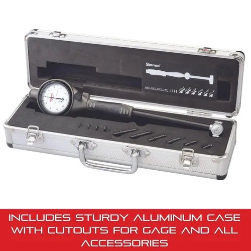 Miniatura 3 de Starrett Calibrador de diámetro del dial con funda protectora y contactos de carburo - Rango de 1.4-2.4 pulgadas, graduación de .0005 pulgadas