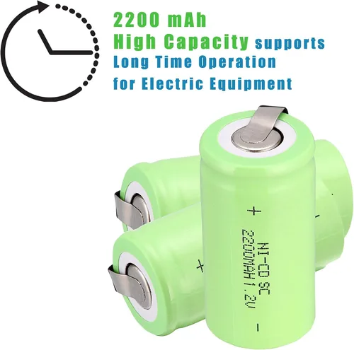 Miniatura 5 de Ni-Cd 1.2V 2200MAH Batería Recargable Sub C SC Baterías (Verde* 6)