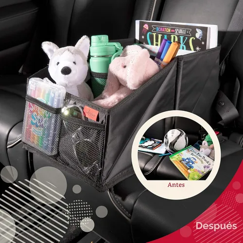 Miniatura 6 de Lusso Gear Organizador de Asiento de Automóvil para Asiento Delantero o Trasero - Ideal para Adultos y Niños, Cuenta con 9 Compartimentos