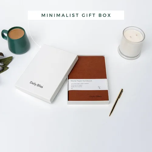 Miniatura 9 de Cuaderno de Papel de Piedra con Rayas Premium A5 Tapa Dura Diario de Cuero Vegano 160 Páginas Cuaderno Ejecutivo de Calidad Premium Para Hombres