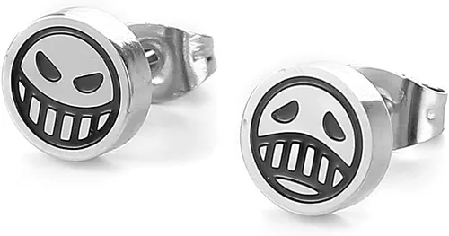 Miniatura 2 de Pendientes de tuerca de anime Happy Unhappy, accesorio de cosplay, Acero inoxidable