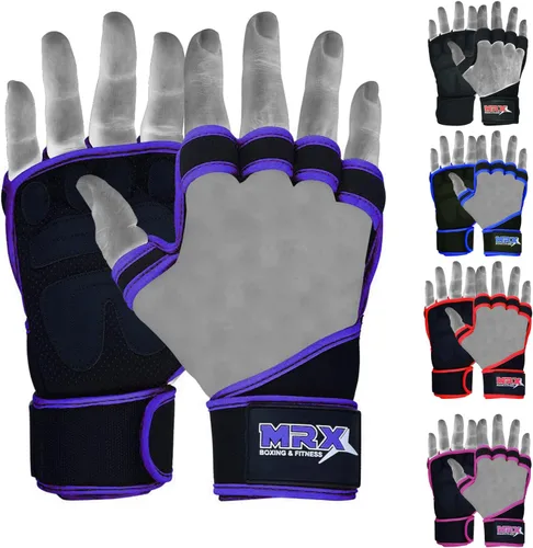 Miniatura 9 de MRX BOXING & FITNESS Guantes de entrenamiento para hombres y mujeres, guantes de levantamiento de pesas ventilados con muñequeras, protección