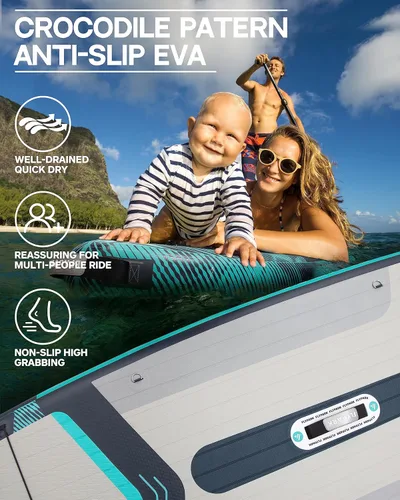 Miniatura 7 de Flypark 10'8/11'x35'' Fishing&Family Stable Inflatable Paddle Boards, Extra Wide SUP Paddleboard Inflatable, 430lb/3 People, Stand Up Paddle Board