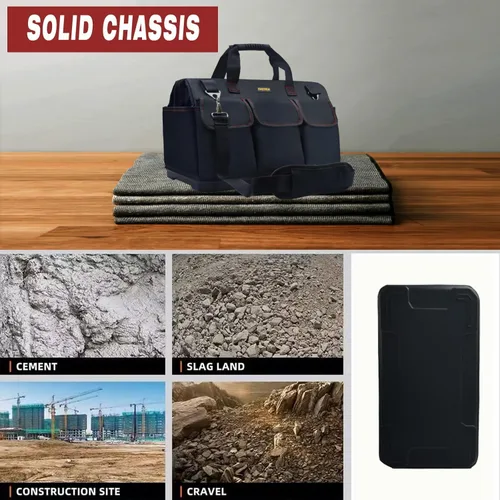 Miniatura 7 de FASTECH Bolsa de herramientas de 15 pulgadas de fondo resistente con boca ancha para almacenamiento de herramientas, portaherramientas