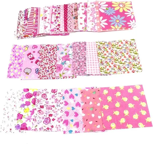 50 piezas de tela de algodón floral de 3.9 x 3.9 in, paquete de acolchado de costura, cuadrados, pelusas de retazos, bricolaje, álbum de recortes,