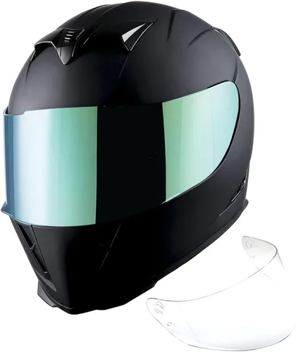 Miniatura 6 de 1Storm Casco integral para motocicleta Skull HJK311 + un escudo extra transparente + una película antivaho