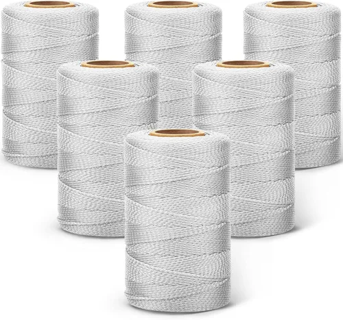 Miniatura 9 de Amylove Línea de cuerda de 6 rollos de nailon trenzado #18, cuerda de construcción trenzada de nailon de 500 pies, cuerda resistente para exteriores