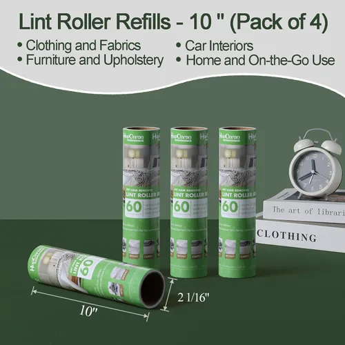 Miniatura 2 de Recambios de rodillo de pelusa Mega de 10 pulgadas para Evercare Pet Mega Roller de pelusa y rodillo de limpieza Leo, se adapta a la mayoría