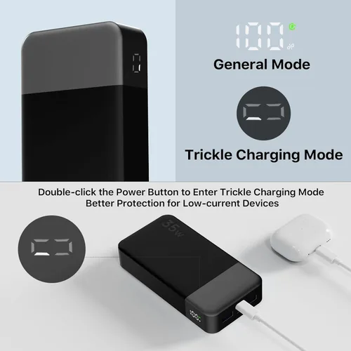 Miniatura 5 de NOBIS Cargador Portátil, Banco de Energía de 20000mAh, Banco de Energía de 35W Carga Rápida, Paquete de Batería con Cable C a C, Banco de Batería