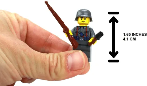 Miniatura 2 de Battle Brick Minifigura de soldado alemán Kar98 WW2 Impreso en los Estados Unidos Minifig militar genuino 1.6 pulgadas de alto Gran regalo