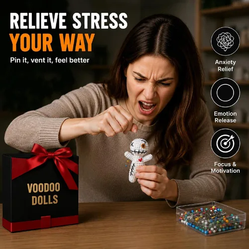 Miniatura 3 de Poen 3 muñecas vudú de terror con 30 pines de calavera, decoración de relleno de Navidad, divertidos adornos inspiradores positivos, regalos
