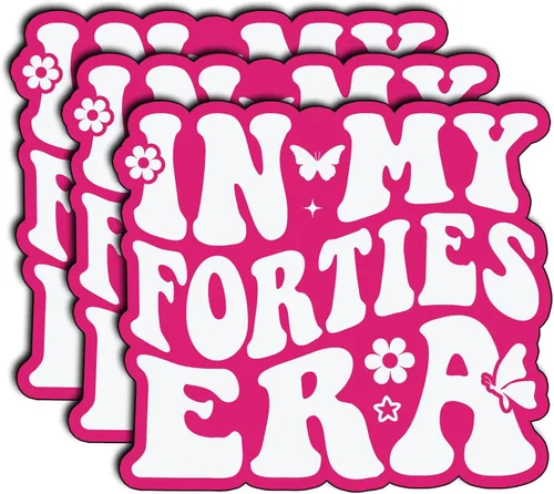 Miniatura 7 de (3Pcs) in My Forties Era Sticker – Waterproof Vinyl Retro Aesthetic Decal for Laptop, Journal, Water Bottle, Mirror – Motivational Gifts for Women