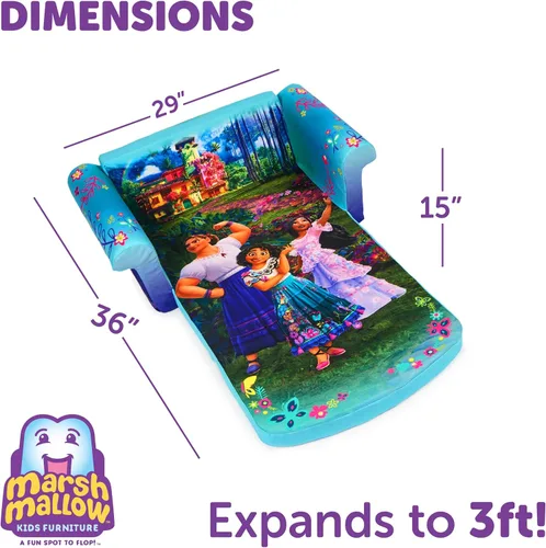 Miniatura 3 de Muebles Marshmallow, Sofá infantil 2 en 1, de espuma, abatible, comprimido, Encanto