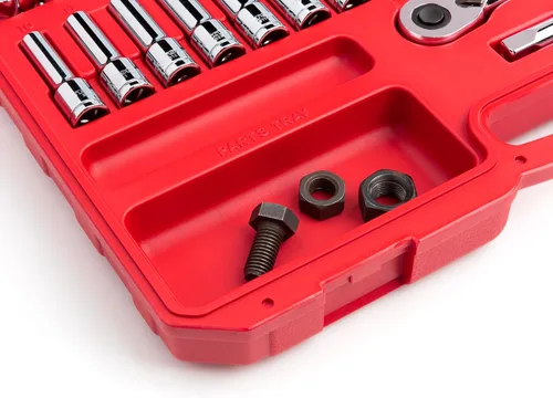 Miniatura 8 de TEKTON Juego de llaves de vaso y trinquete de 6 puntos poco profundos y profundos de 1/2 pulgada con estuche, 57 piezas
